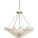 Quantum 4 Light 31 inch Contemporary Silver Leaf Chandelier Ceiling Light